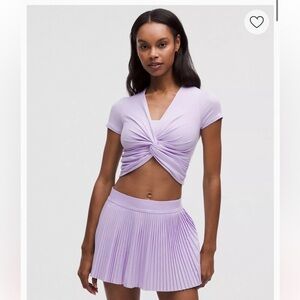 Lululemon Modal Silk Twist Front Cropped T-Shirt w Matching Headband